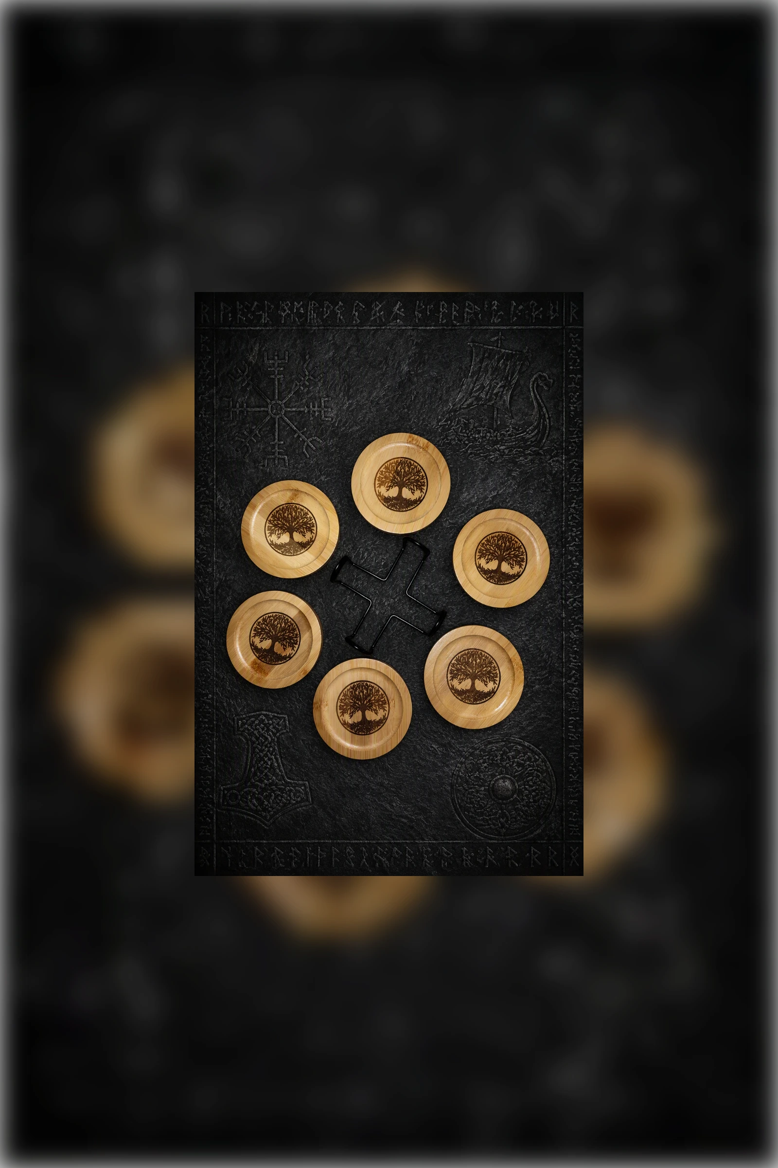 Dragon Head Viking Coaster Set