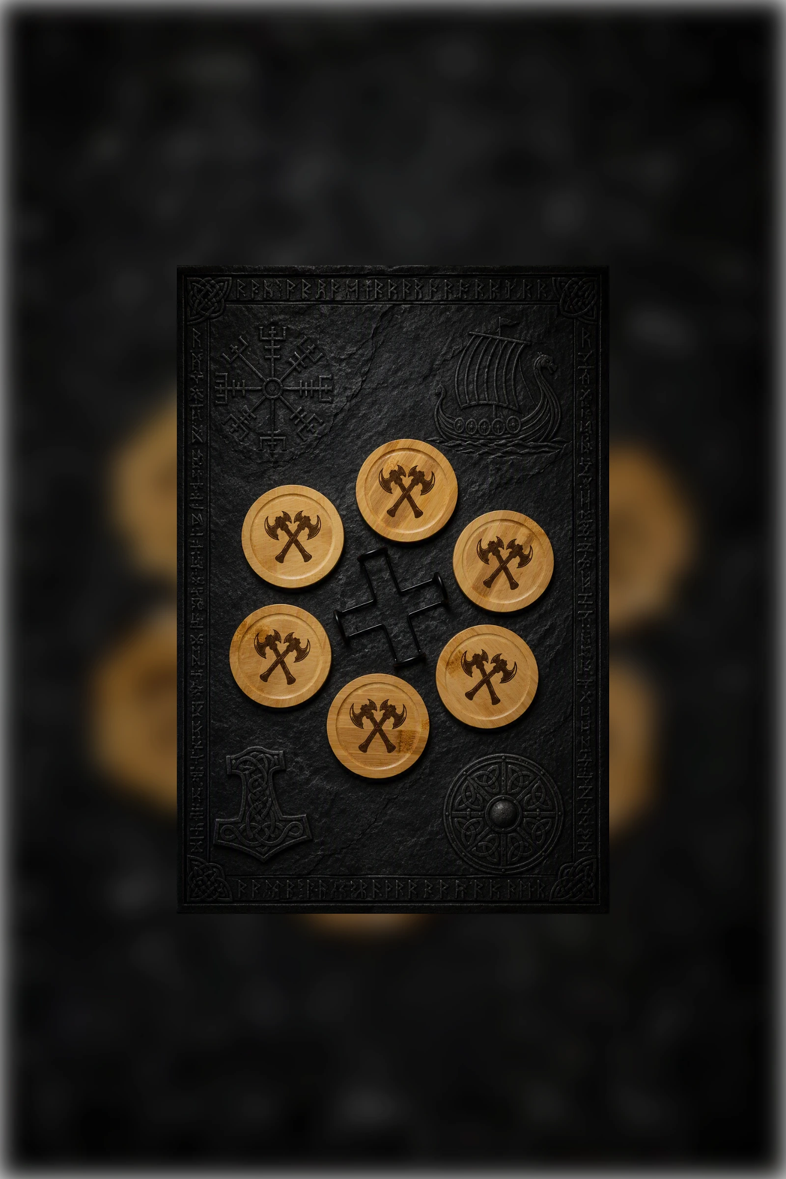 Dragon Head Viking Coaster Set