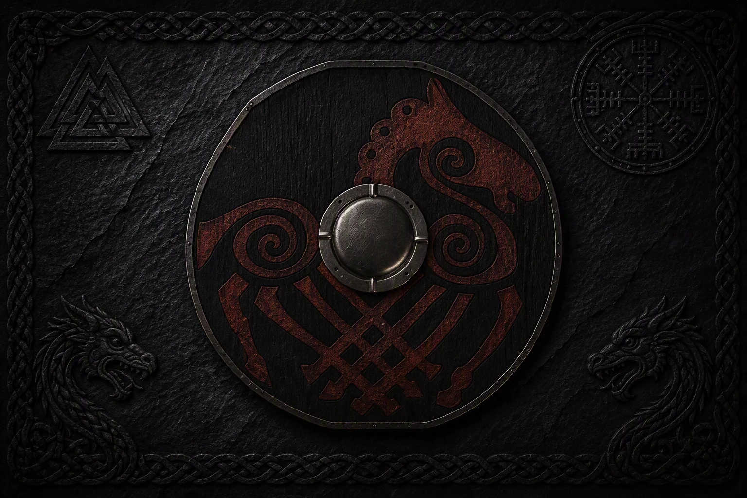Dragon Head Viking Coaster Set